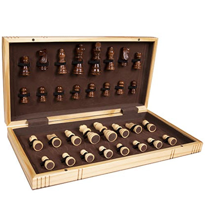 Kangaroo Premium Wooden Chess Set, 11'' Chess Board Game with Wooden Storage Box & Magnetic Chess Closure, Folding Luxury Chess Set, Travel Chess Sets for Adults & Kids, Chess Sets for Adults, Kids - size: Small (11 Inch)