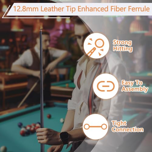 Pool Cue Stick with Case, 12.8mm Glass Fiber Pool Cue Stick, Pool Cue Kit, 58" Professional Pool Cue Set with Gloves, Aerator, 19 Oz - color: Black Triangle