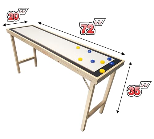 6-Foot Premium Shuffleboard Table w/Folding Legs, Pucks, and Optional LED Lights - Awesome Graphics - Choose Your Model - color: CUSTOM, size: 6-Foot w/ Base Model