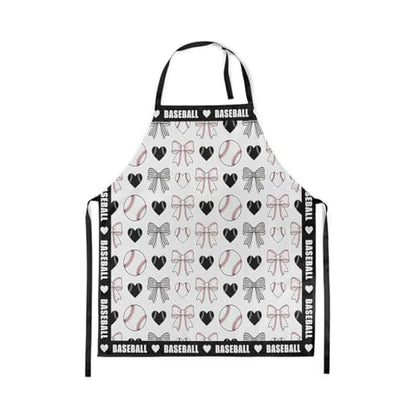 Castle Fairy Cartoon Baseball Kitchen Apron,Bow Knots Waterproof Apron - color: Black White
