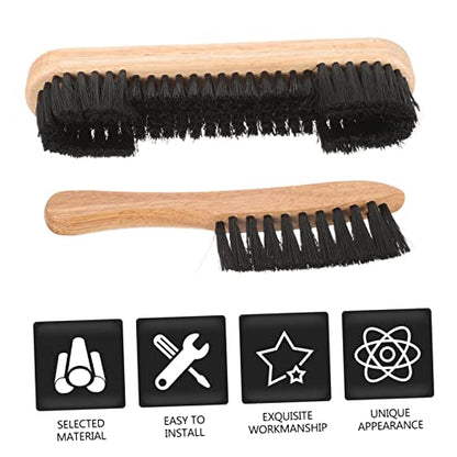 2pcs Billiards Pool Table Cleaning Brush Set Wooden Felt Brush for Thorough Table Surface and Rail Maintenance No Scratch Design Essential Billiards Accessories
