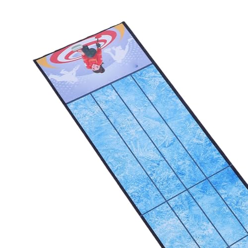 Fockety Tabletop Curling Game, Portable Curling Board Game Set Foldable Mat Desktop Toy for Travel Parties Gathering