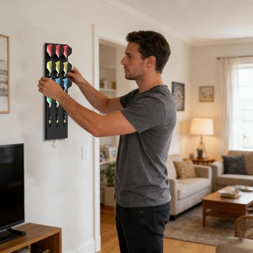 Genérico Wooden Darts Wall Mount | Entertainment Accessories with 12 Holes for Parties | Darts Base - for Home Game Room Bar Office Pubs Clubs Tournaments Competitions