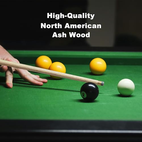 HomeSeason 57inch Snooker Cue Stick 18oz 3/4 Jointed Pool Cue, with Extension, Cue Case, Durable Ash Wood and Red Maple Construction Billiards Cue - color: HSS04