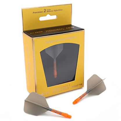 CUESOUL ROST T19 Integrated Dart Shaft and Flights Big Wing Shape Grey 28mm-Say Goodbye to Falling Dart Flight - color: with Orange Shaft