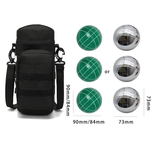 Bocce Ball Bag for 90mm 84mm 73mm 3 Bocce Game,Multifunctional, Zip Design, Powerful. Size: 27 x 12 x 12 cm、 - color: black