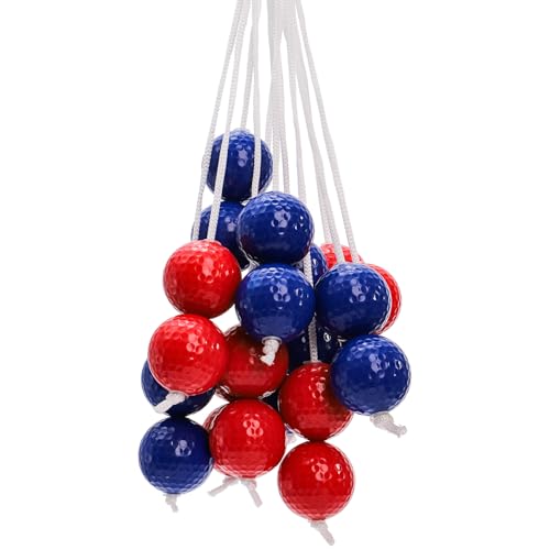 Cedilis 12 Pair Ladder Balls Replacement for Toss Match Golf Game Set Ladder Ball Bolas, Made from Real Golf Ball (6 Red + 6 Blue)