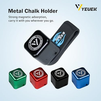 Pool Cue Square Chalk Holder Portable Cue Chalk Holder with Silicone Clip for Chalk Billiard Cue Snooker Accessory - color: Blue