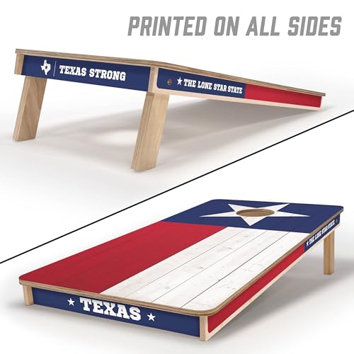 YouTheFan State of Texas 2’ x 4’ Professional Wood Cornhole Game with Bags