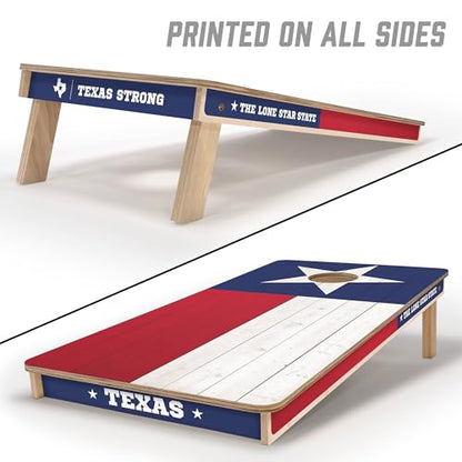 YouTheFan State of Texas 2’ x 4’ Professional Wood Cornhole Game with Bags