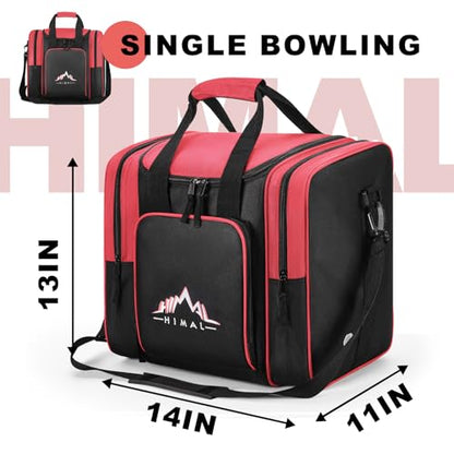 Himal Bowling Ball Bag for Single Sphere - Bowling Ball Tote Bowler's Bag with Padded Sphere Holder - Fits Bowler's Shoes Up to Mens Size 14 - color: Pink