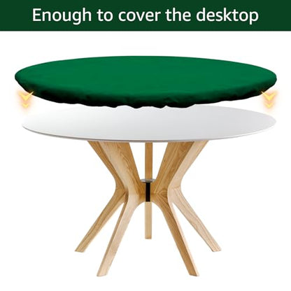 Felt Card Table Game Cover,36.2 Inch Round Tablecloth,Game Table Topper Mat Fit 36-48 Inch,Elastic Foldable Poker Table Cover Protector for Card Games, Mahjong, Board Games, Dice Games, and More