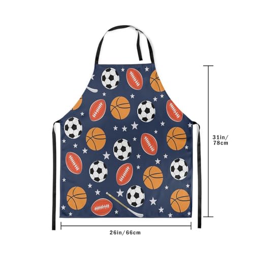 Manfei Ball Sports Kids Kitchen Apron - color: Orange Blue