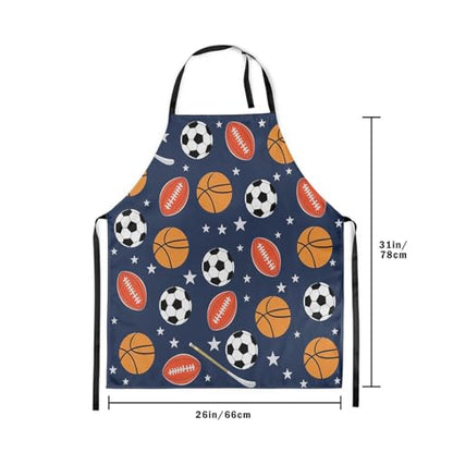 Manfei Ball Sports Kids Kitchen Apron - color: Orange Blue