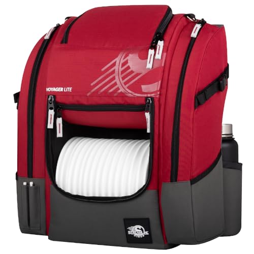 Streamline Discs Voyager Lite Backpack Disc Golf Bag (Burgundy/Dark Gray)