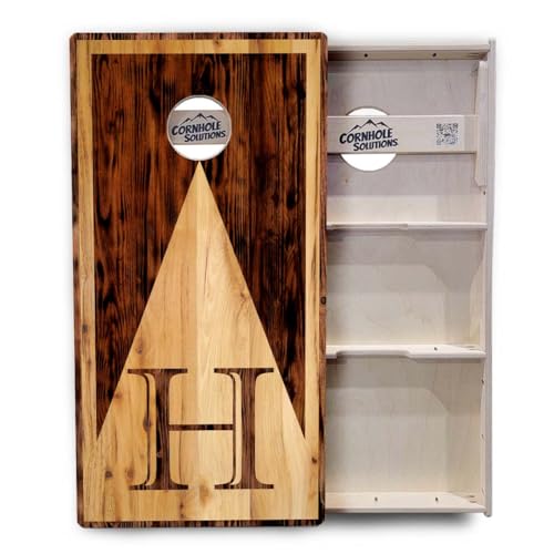 Cornhole Solutions Tournament Cornhole Boards - Regulation 2'x4' Set 3/4" Baltic Birch (Wood Letter Design) - color: Letter H