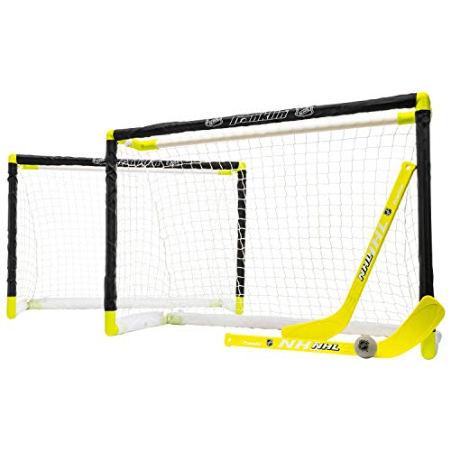 Franklin Sports NHL Kids Mini Knee Hockey Set - 2 Mini Goals + 2 Knee Hockey Sticks - Foam Ball Included - Kids Toy Set
