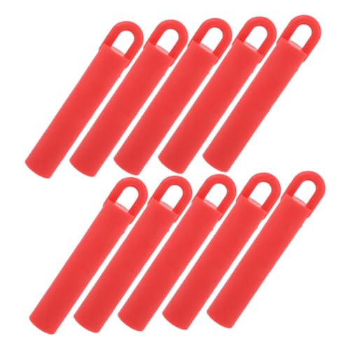 Toyvian 10pcs Pool Cue Holder Clips 11cm Red Billiard Accessories Wall-mounted Cue Organizer Rack for Stick Storage and Billiards Protection