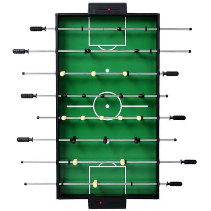 5-in-1 Combo Game Table Set for Home, Game Room, Friends & Family - with Billiards, Push Hockey, Foosball, Ping Pong, and Basketball - Black + Red