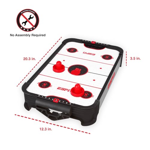 ESPN Air Hockey Table for Kids Includes Pucks and Paddles, Arcade Games