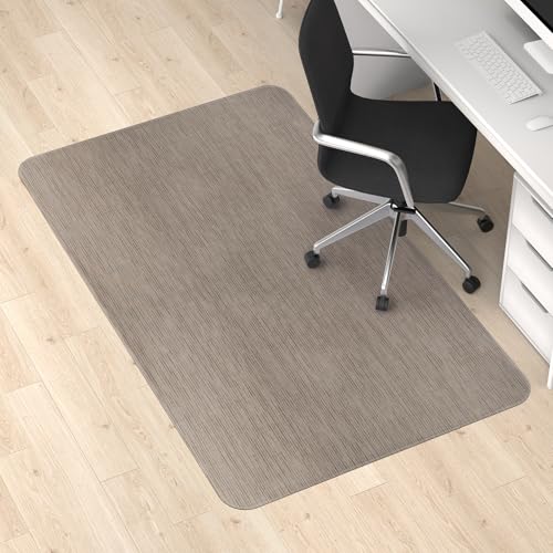 Blvornl Office Chair Mat for Hardwood Floor and Low Pile Carpet, 45"x 53" Desk Chair Mat for Hard Wood, Anti-Slip Hard Floor Protector Rolling Chair Mat, PVC Mat Desk Rug for Home, Dark Brown - color: Dark Brown, size: 45" x 53"