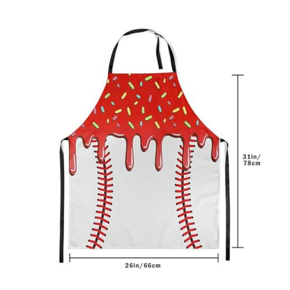 Castle Fairy Ice Cream Drip Baseball Kids Kitchen Apron - color: Red