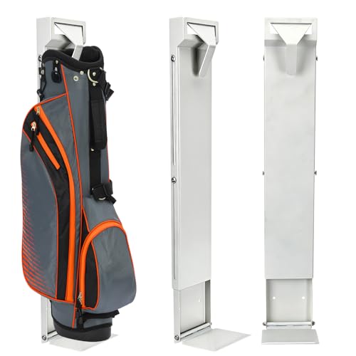 Wall Mount Golf Bag Storage Rack with Air Spring Sliding System, Heavy Duty Golf Bag Wall Mount Organizer for Garage, Space Saving Golf Bag Stand Holder for Clubs, Home & Basement Storage