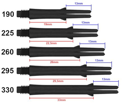 L-style L-Shaft Carbon Dart Shafts - Locked - Set of 3 - color: Black/Purple, size: Short (190)