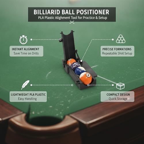 Billiard Ball Positioner, PLA Plastic Alignment Tool for Practice Drills and Shot Setup on Pool Tables (1 PC)