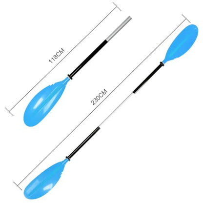 Karltion Kayak Paddle - Adjustable 2 Pieces Aluminum Alloy Shaft with Glass Fiber Blade for Surfing,Oar Fishing Easy Packable Travel - color: Blue, size: 90.5"-1 paddle