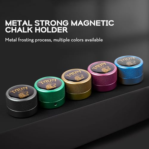 TAOM Pool Chalk Holder Round Shaped Practical Tool Billiards Accessories Magnetic Mini Chalk Tip Case Container Round Box Billiards - color: 1-Black holder