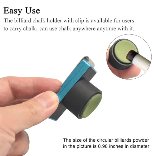 LAKE OF FIRE Chalk Holder Pool Billiards, Pool Cue Chalk Holder with Magnetic Belt Clip Snooker Billiard Accessories - color: Blue, style: Round