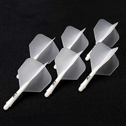 CUESOUL 6 Pieces ROST Integrated Dart Shaft and Flights - color: Shaft Length 21mm-Big Wing Shape-Ice