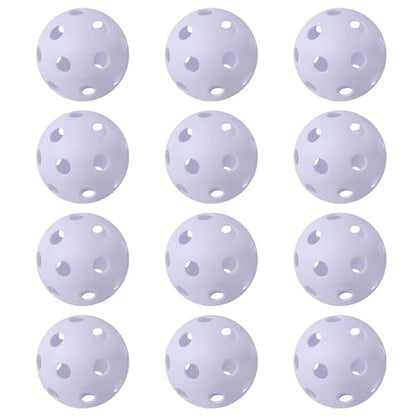 GSE Games & Sports Expert Practice Baseballs, Plastic Baseballs Training, Hollow Airflow Softballs for Pitching, Batting, Catching for All Skill Levels (Several Styles Available) - color: White, style: 12-PACK