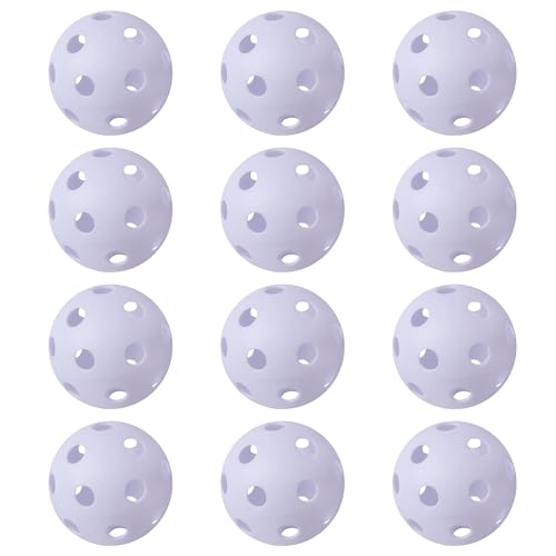 GSE Games & Sports Expert Practice Baseballs, Plastic Baseballs Training, Hollow Airflow Softballs for Pitching, Batting, Catching for All Skill Levels (Several Styles Available) - color: White, style: 24-PACK