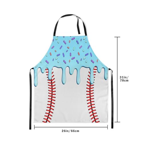 Castle Fairy Ice Cream Drip Baseball Kids Kitchen Apron - color: Sky Blue