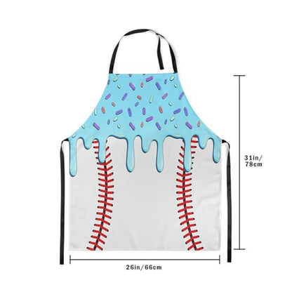 Castle Fairy Ice Cream Drip Baseball Kids Kitchen Apron - color: Sky Blue