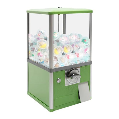 Gumball Machine for Kids, 25-Cent Vending Machines, PS Bouncy Balls Dispenser, 1.77-1.97in Huge Load Capacity Coin Operated Gumball Bank, Hold 200 Capsule Toys for Retail/Game Store (Green) - color: Green