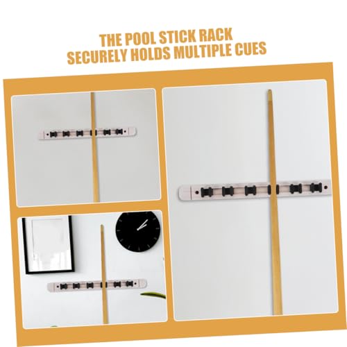 POPETPOP 2pairs Wall Mounted Billiard Cue Holder Rack Solid Wood Pool Stick Storage Slots Design for Home and Use Stylish Cue Rest Organizer for Billiard Room Decor
