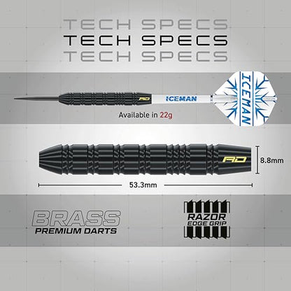 RED DRAGON Peter Wright vs Gerwyn Price Iceman Steel Tip Darts Set - ‎21g & 22g Brass Barrels for Controlled Accuracy & Grip, Flights, Shafts, Case & Checkout Card Included - style: Snakebite v Iceman