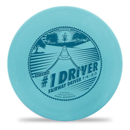 Lightning Disc Golf 3-Disc Set – Rubber Putter (2 | 3 | 0 | 0.5), #2 Hookshot (6 | 5 | -1 | 2), #1 Driver (7 | 4 | -2 | 2) – Sure Grip Plastic for Beginners - Contains a Driver, Midrange & Putter