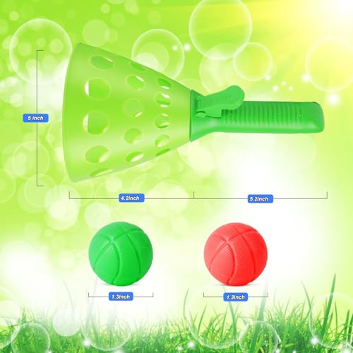 Duckura Outdoor Indoor Game Activities for Kids, Pop-Pass-Catch Ball Game with 4 Catch Launcher Baskets and 24 Balls, Easter Basket Stuffers Gifts Party Favors Beach Sport Toys for Kids Age 5 6 7 8 9+