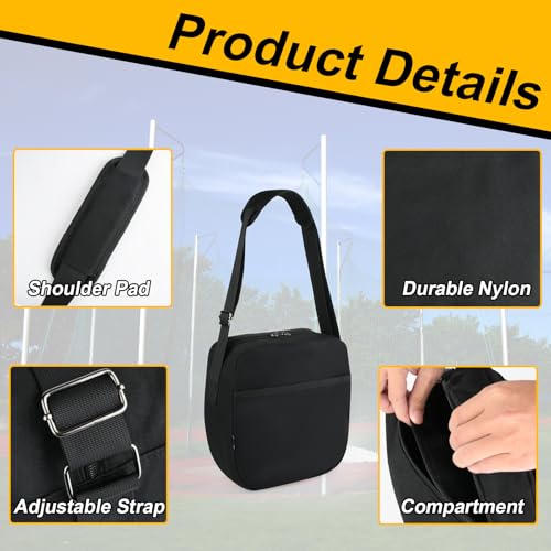 Cosmos Discus Carrier Bag Discus Shoulder Bag with Adjustable Strap, Track and Field Discus Throw Carry Case Portable Discus Storage Bag with Zipper Pocket for Storing 2 Discuses, Discus Not Included