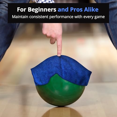 3-Pack Bowling Ball Cleaner Polishing Cloths – Oil, Scuff, and Belt Mark Cleaner - Restores Tack and Prolongs Lifespan of Ball - Microfiber Cleaning Cloth, 11.25"x11.25" Dirt Removal, Machine Washable