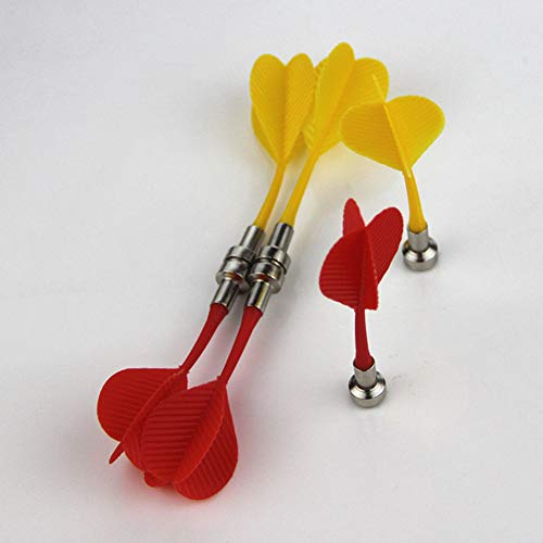 12 Pieces Magnetic Darts Safety Plastic Darts Replacement Dart for Adults Target Game(Red, Yellow, Blue, Green)