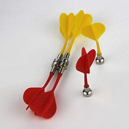 12 Pieces Magnetic Darts Safety Plastic Darts Replacement Dart for Adults Target Game(Red, Yellow, Blue, Green)