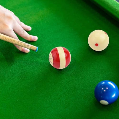 Billiards Training Cue Ball Set of 2, Resin Practice Pool Balls with 6-Point Double-Sided Design for American Billiards, 57.2mm Diameter Red and White