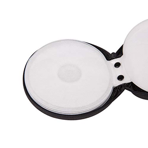 ELEZAY Small CD Case Round Felt 20 Capacity CDs Storage Wallet DVD Disc Holder Compact,Gray - color: A-Gray