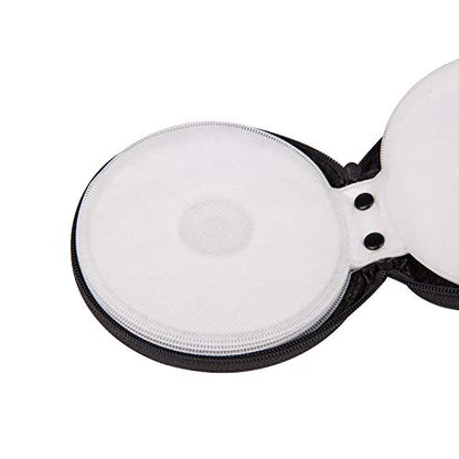 ELEZAY Small CD Case Round Felt 20 Capacity CDs Storage Wallet DVD Disc Holder Compact,Gray - color: A-Gray