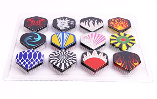 MaxMau Dart Flights,144 pcs Standard Shape Professional Flight Feather Replacement Tails Wing for Steel Tip and Soft Tip Darts